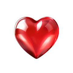 red glass heart, isolated on transparent background Remove png, Clipping Path, pen tool