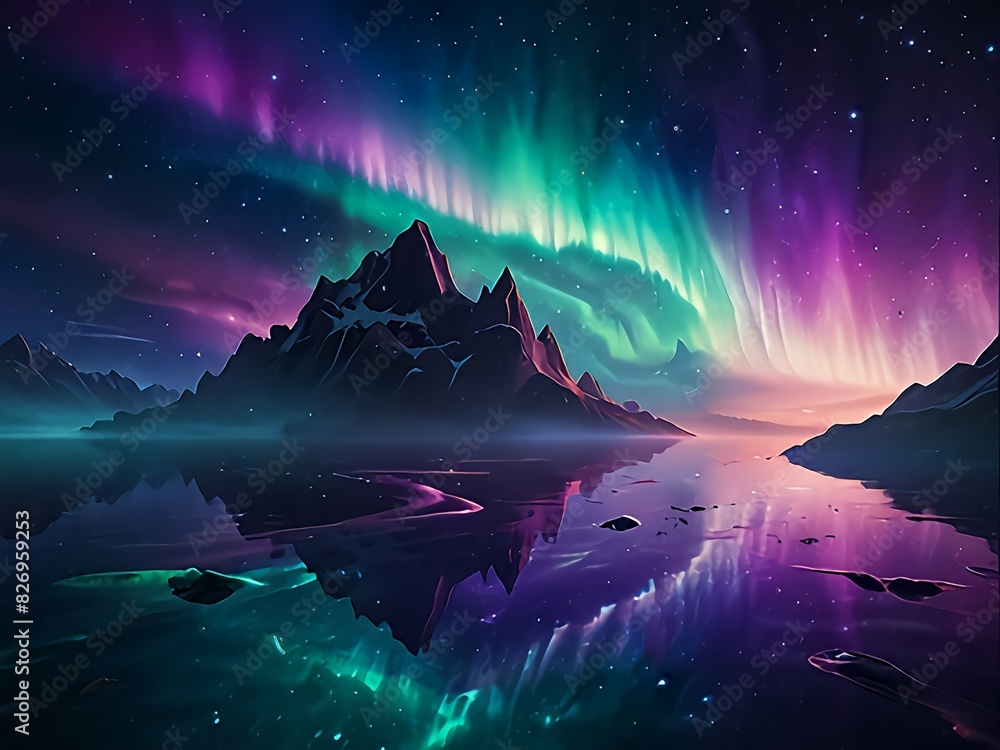 Wall mural ethereal reverie : step into a dreamscape where abstract forms waltz with celestial hues. floating i