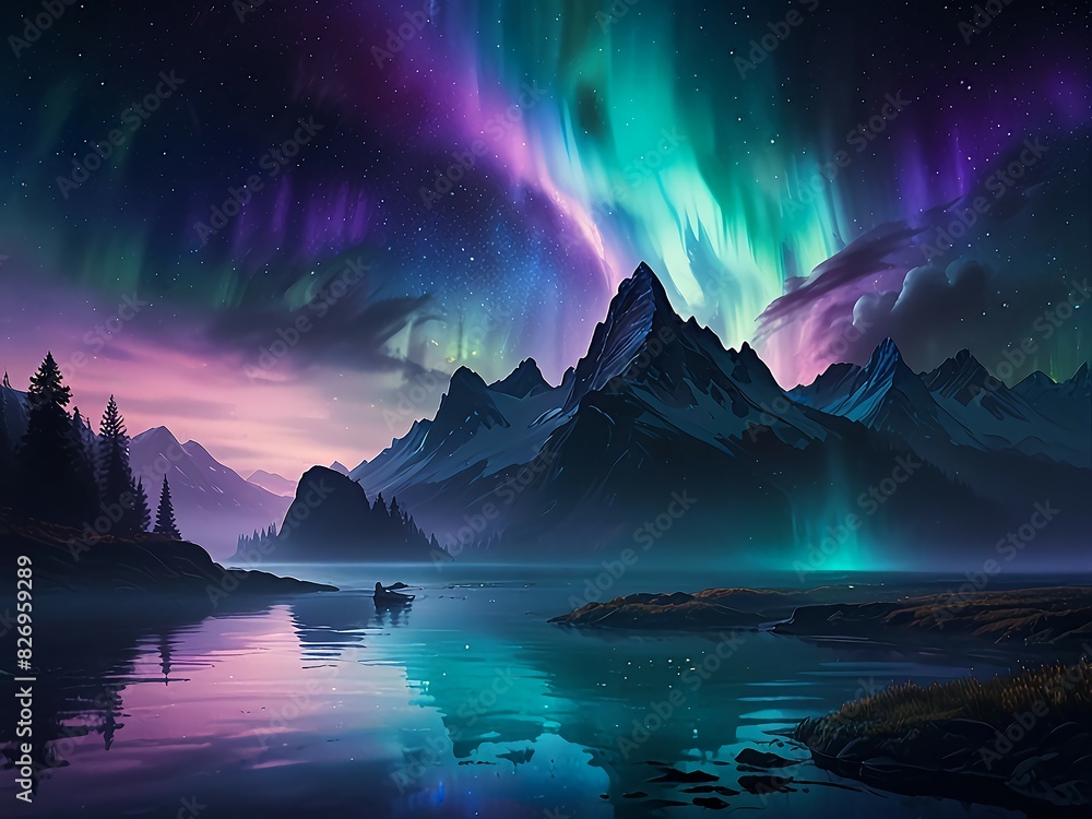Wall mural ethereal reverie : step into a dreamscape where abstract forms waltz with celestial hues. floating i