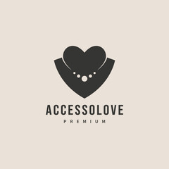necklace logo design with love jewelry inspiration