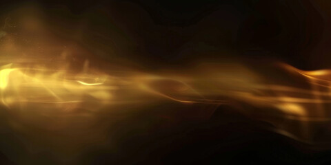 A blurred golden light on a black background, 