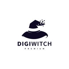 digital witch logo design illustration