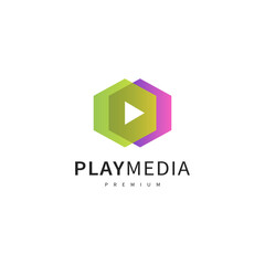 play media, media logo design illustration 2