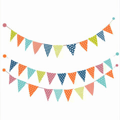 cute bunting flag vector illustration isolated on white background