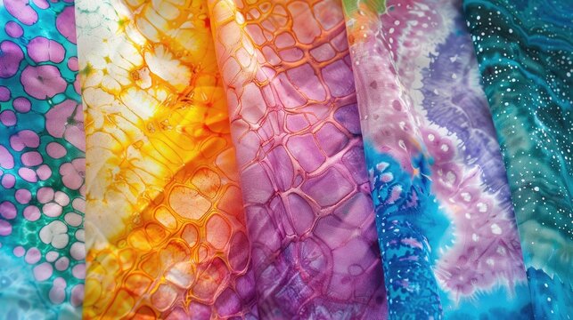 Abstract Patterns in Tie Dye Coconut Space Dye Batik and Watercolor Designs - Powered by Adobe