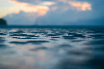 Ocean water surface view in the morning.