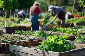 Community gardens promote local sustainability and food security.