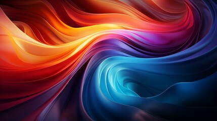 Fototapeta premium colorful dynamic sound waves and abstract digital light effects behind her on black background