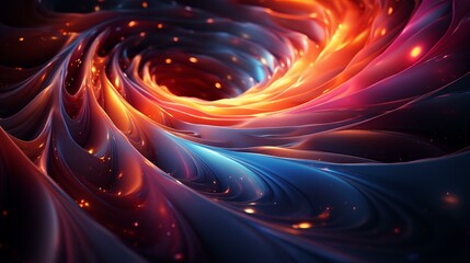 Obraz premium colorful dynamic sound waves and abstract digital light effects behind her on black background