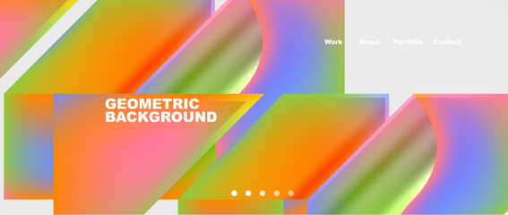 Colorful gradients with abstract geometric shapes. Vector Illustration For Wallpaper, Banner, Background, Card, Book Illustration, landing page