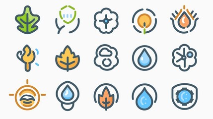ecology icons over beige background.  illustration