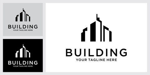 Building idea vector logo design template