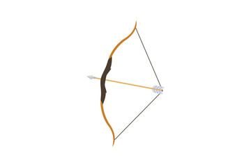 Archer bow icon. Arrow bow vector icon flat illustration isolated on white background