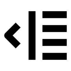 left indent line icon for editor user interface