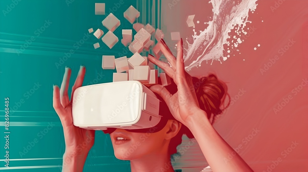 Poster immersive vr headset enabling gestural control and visualization