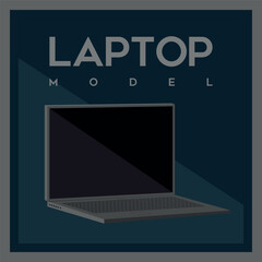 
Laptop model. Vector graphics. Stylization.