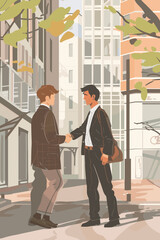 Professional Business Partners Shaking Hands Respectfully, Demonstrating Teamwork and Effective Corporate Communication