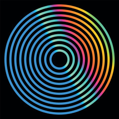 CD. Vector graphics. Stylization. Rainbow effect.