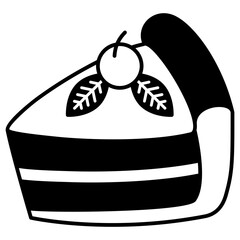 icon of sliced cake with cherry