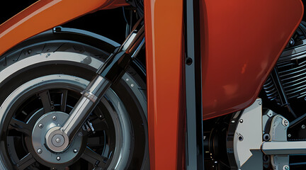 Background with Close Up Luxury Motorcycle Parts Theme