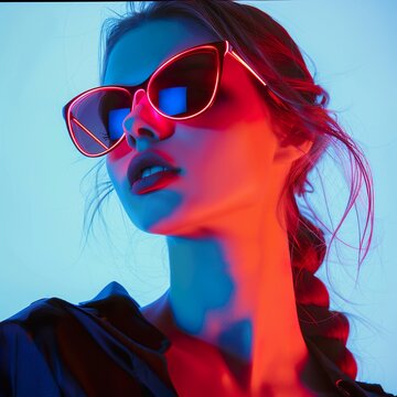 laght girl with black galass UHD Wallpapar