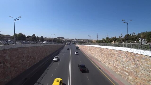 View on the Road Traffic on High way from above
