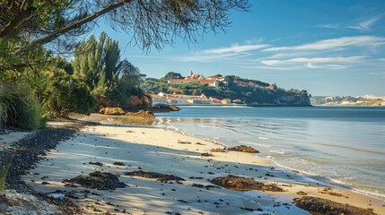 Riverside Landscape of Mafra s Islands Beach in Lisbon District