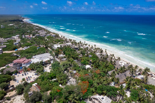 Aerial view of Boca Paila in Tulum
