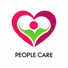 Modern and minimalist people care heart-shaped logo icon vector illustration 