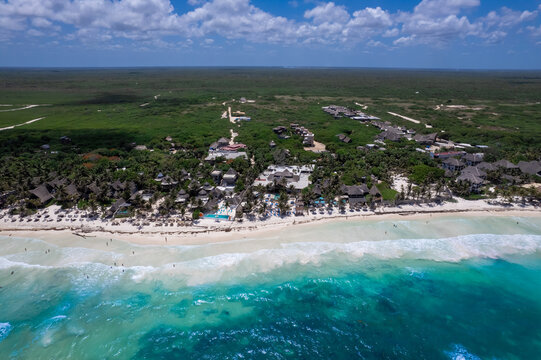 Aerial view of Boca Paila in Tulum