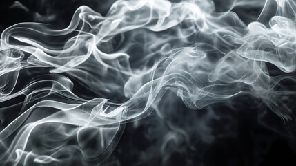 , dense tendrils of deep and dark smoke gracefully intertwine against a gradient backdrop, creating...