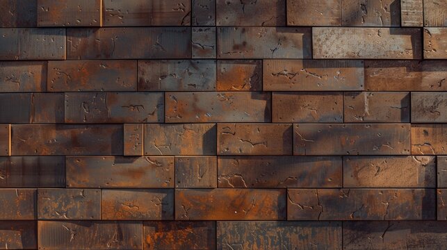 brown symmetrical brick wall smooth texture and color. nice and clean