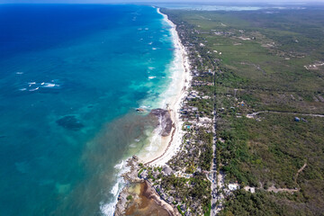 Aerial view of Boca Paila in Tulum