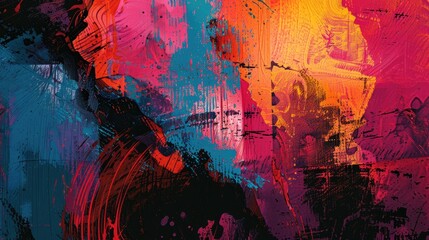 Obraz premium A diverse backdrop with colorful texturing contemporary artwork and digital design serves as a strong foundation for your artistic endeavor