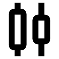 horizontal distribution center line icon for graphic editor user interface