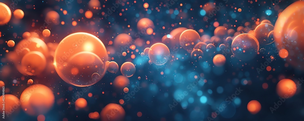 Poster a 3d abstract background featuring floating, glowing hexagons in a dark space