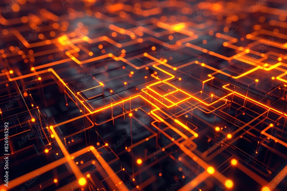 Poster a 3d abstract background with a network of glowing lines forming geometric patterns