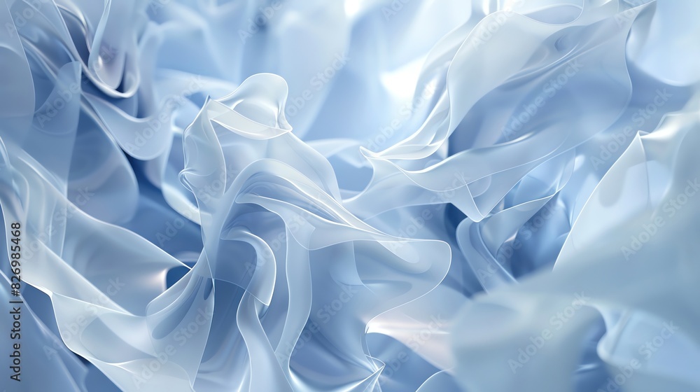 Poster a 3d abstract background featuring a chaotic array of floating spheres and cylinders