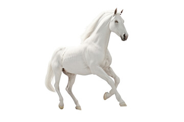 White horse raises its big front legs