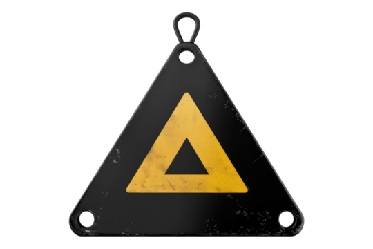 Black caution warning sign isolated on white background