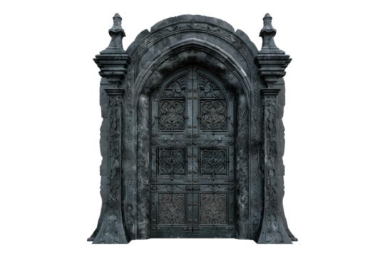 Beautiful fantasy door isolated on white background