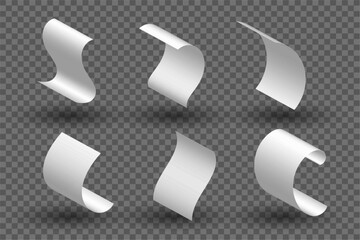 collection of realistic empty page curl with twisted border