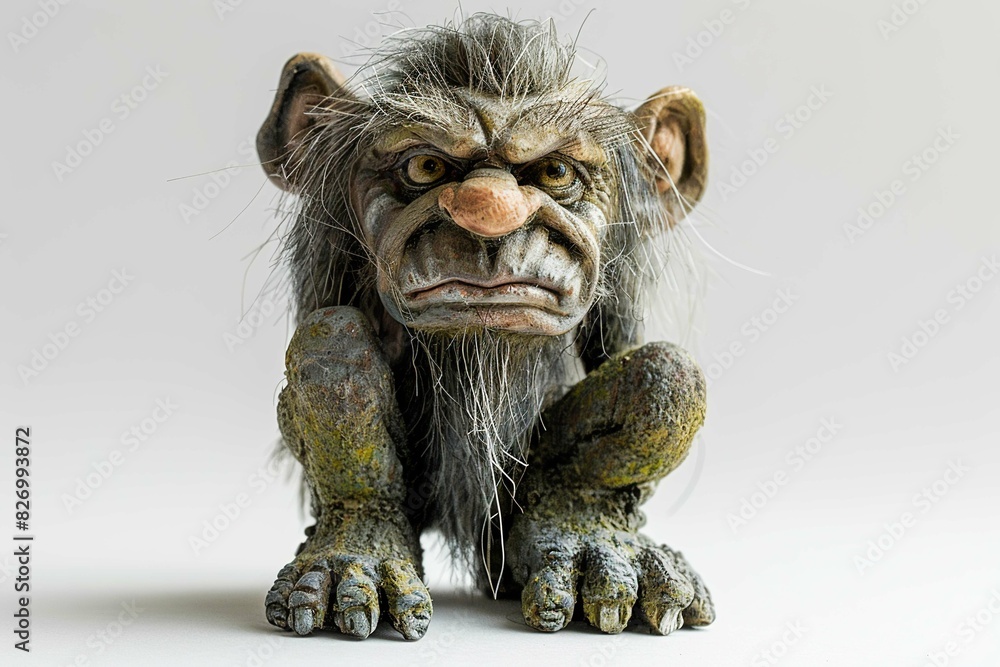 Wall mural miniature troll, isolated on white