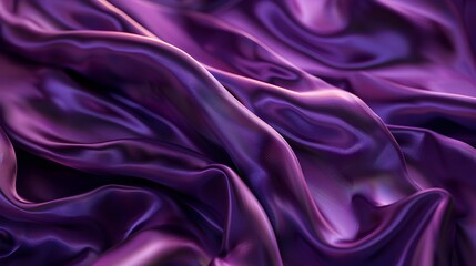 Fototapeta premium Luxurious Purple Silk Fabric Radiating Elegance with Glossy Waves