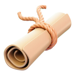 Scroll 3D Rendering Icon Isolated Transparent Background