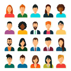 User people avatar collection in a flat design. Set of cartoon people avatar