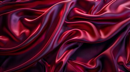 Obraz premium Sumptuous Burgundy Silk Waves Radiating Elegance and Richness