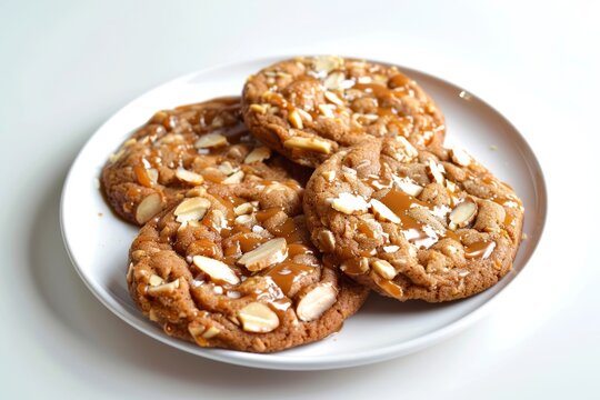 Aunt Gisele's Chewy Caramel Almond Cookies with Perfectly Sweet Caramel Sauce