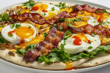 Mouthwatering Bacon and Egg Naan Bread Delight