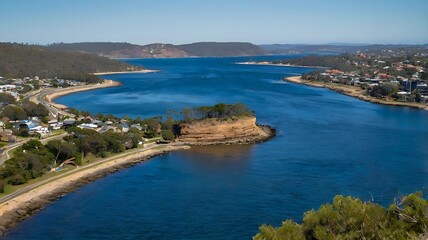 Blue sunlit water where the Hunter River meets the sea in the Newcastle Harbour